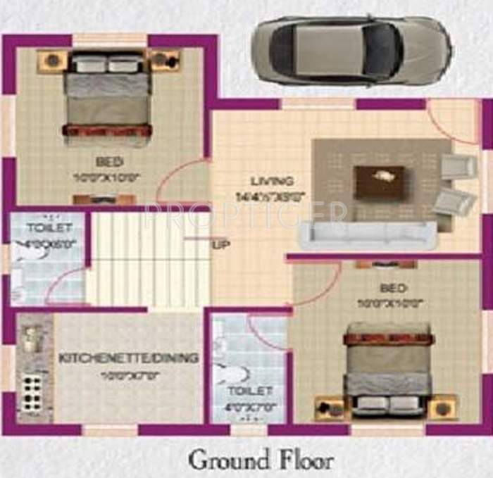 Rainbow Retreat (3BHK+3T (1,140 sq ft) 1140 sq ft)