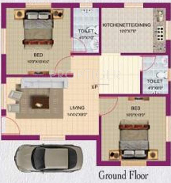 Rainbow Retreat (3BHK+3T (1,200 sq ft) 1200 sq ft)