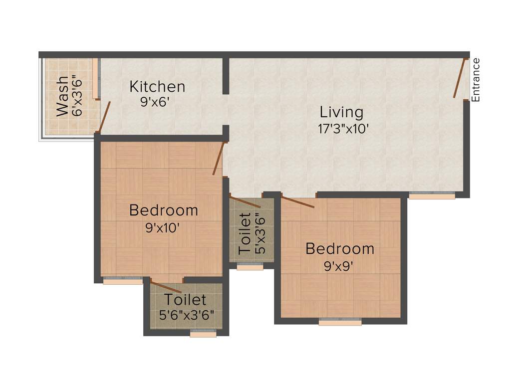 Nebula Aavaas (2BHK+2T (925 sq ft) 925 sq ft)