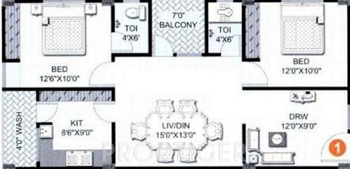 Naga Venkata Lakshmi Nilayam (2BHK+2T (1,025 sq ft) 1025 sq ft)