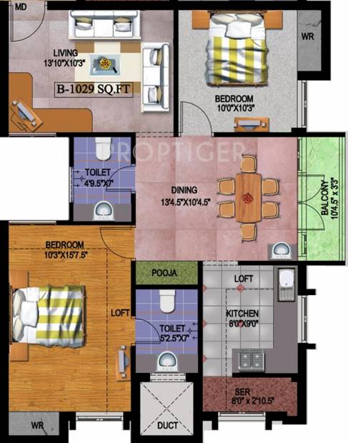 Anmol Dhanasala (2BHK+2T (1,029 sq ft) + Pooja Room 1029 sq ft)
