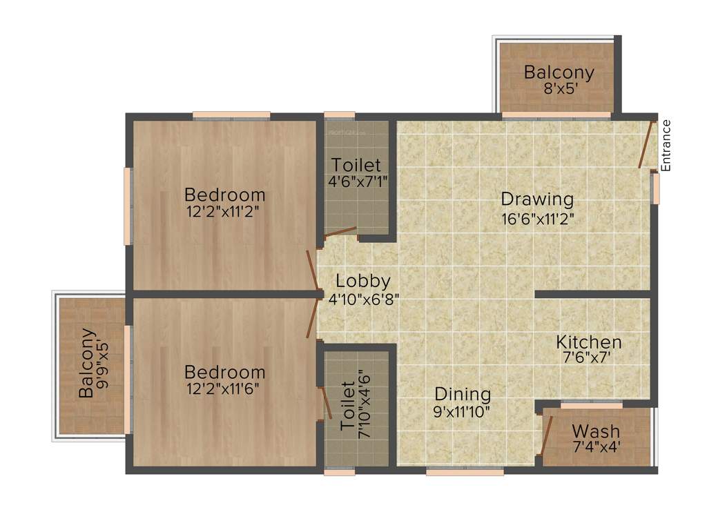 Hilife Magnifique (2BHK+2T (1,145 sq ft) 1145 sq ft)