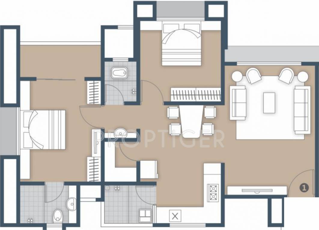 Sangini Gardenia (2BHK+2T (1,240 sq ft) 1240 sq ft) Sangini Gardenia (2BHK+2T (1,240 sq ft) 1240 sq ft)