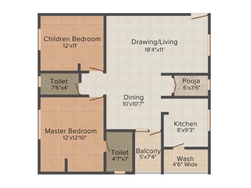 CMG Pristine Apartments (2BHK+2T (1,200 sq ft) 1200 sq ft) CMG Pristine Apartments (2BHK+2T (1,200 sq ft) 1200 sq ft)