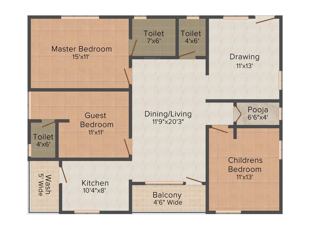 CMG Pristine Apartments (3BHK+3T (1,612 sq ft) 1612 sq ft)