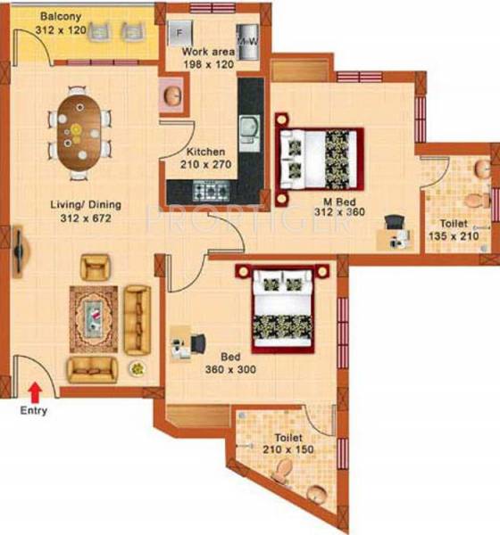Hi Life Ruby Elegance (2BHK+2T (978 sq ft) 978 sq ft)