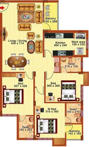 Hi Life Pearl Elegance (3BHK+3T (1,497 sq ft) 1497 sq ft) Hi Life Pearl Elegance (3BHK+3T (1,497 sq ft) 1497 sq ft)