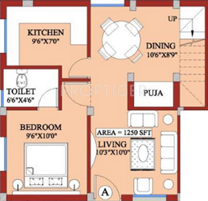 Green Tulasi (3BHK+3T (1,250 sq ft) 1250 sq ft)