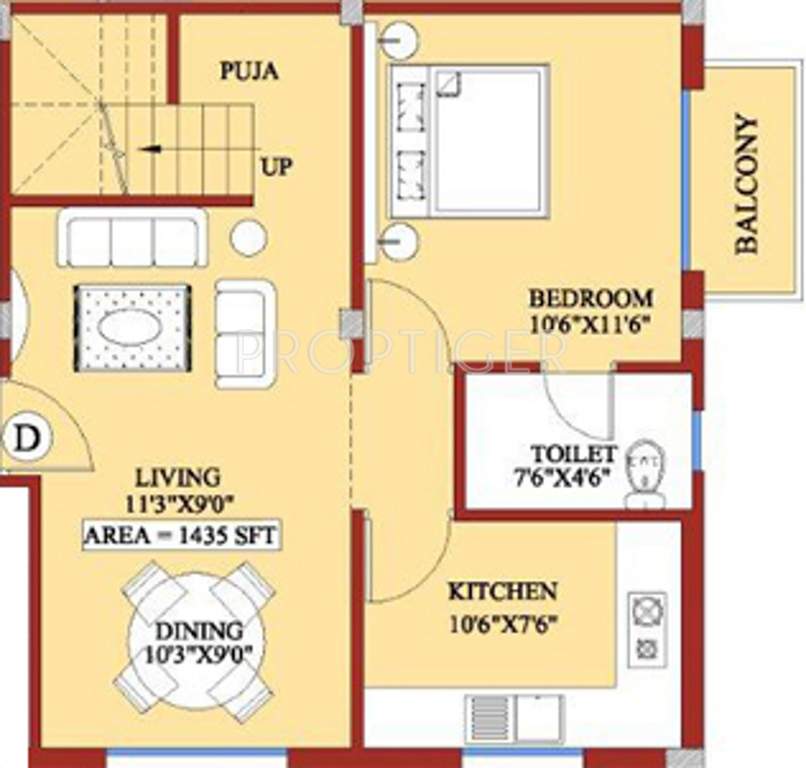 Green Tulasi (3BHK+3T (1,435 sq ft) 1435 sq ft)