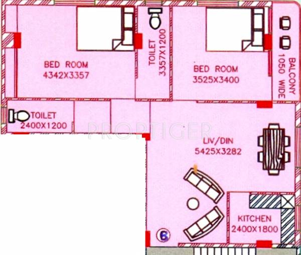 Ames Jessore (2BHK+2T (910 sq ft) 910 sq ft)