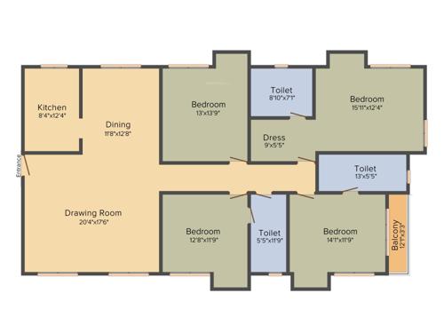 Fort Elanta (4BHK+3T (2,863 sq ft) 2863 sq ft)