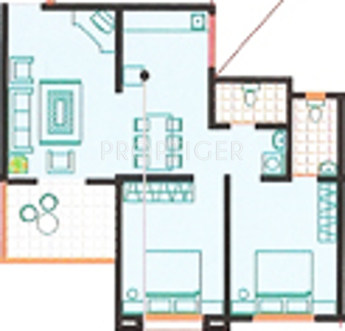 Arun Shraddha Terrace (2BHK+2T (915 sq ft) 915 sq ft)