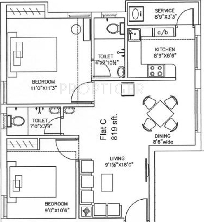 AK Aaji Maple (2BHK+2T (819 sq ft) 819 sq ft) AK Aaji Maple (2BHK+2T (819 sq ft) 819 sq ft)