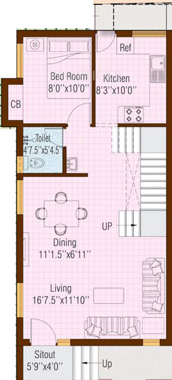 Rajarathnam Cashlin (3BHK+3T (1,680 sq ft) 1680 sq ft)
