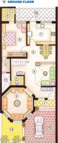 Karni Banshi Roop Rajat Sarovar Ground Floor Plan (2BHK+3T)