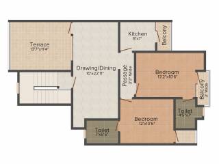 CHD Lifestyle Prime (2BHK+2T (1,042 sq ft) 1042 sq ft)