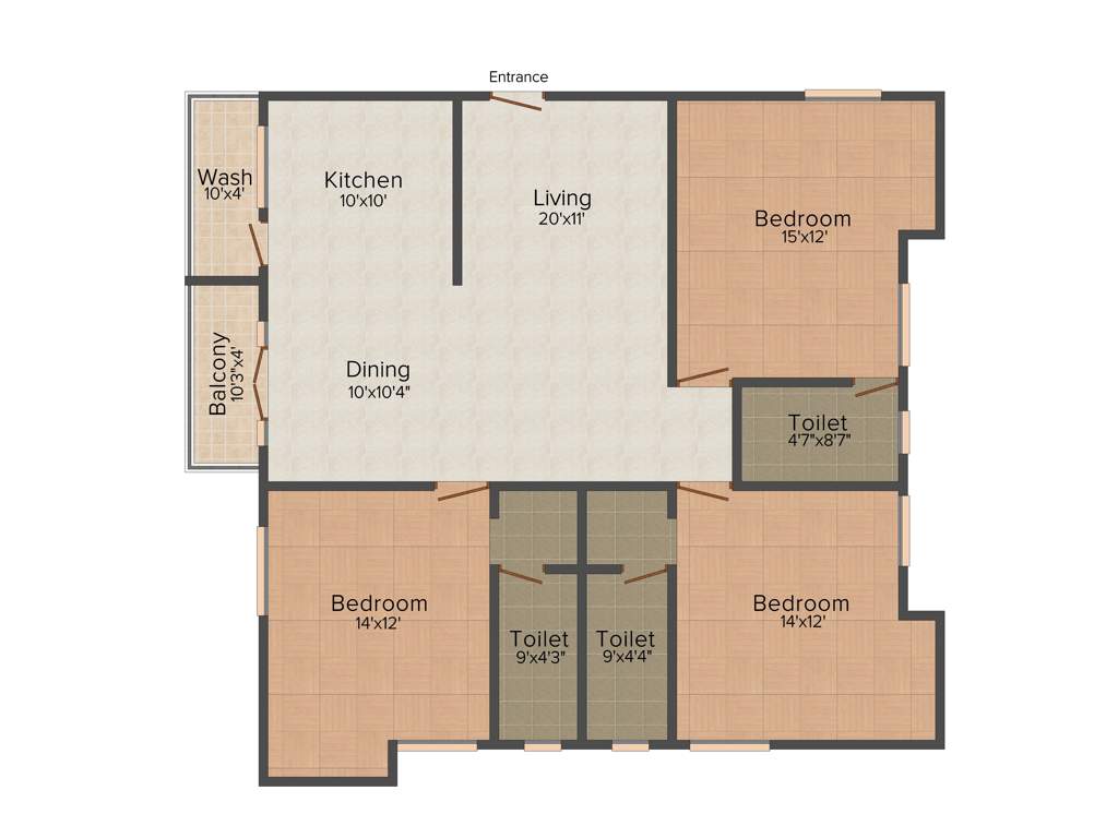 India The Adair Aery (3BHK+3T (1,610 sq ft) 1610 sq ft)