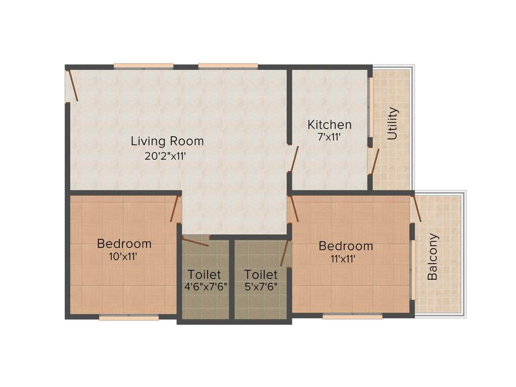 Tetra Green Apple (2BHK+2T (1,033 sq ft) 1033 sq ft)