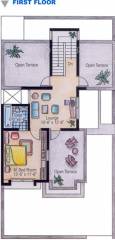 Karni Banshi Roop Rajat Enclave First Floor Plan (3BHK+3T)