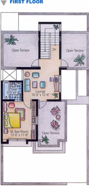 Karni Banshi Roop Rajat Enclave First Floor Plan (3BHK+3T)