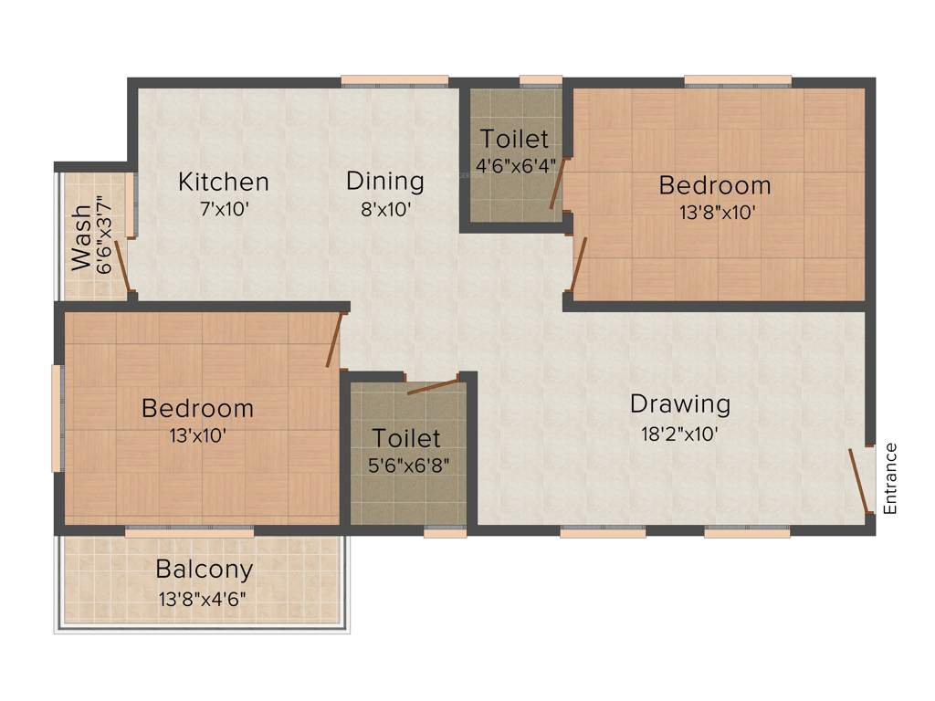 Tetra Green Aspire (2BHK+2T (1,122 sq ft) 1122 sq ft)