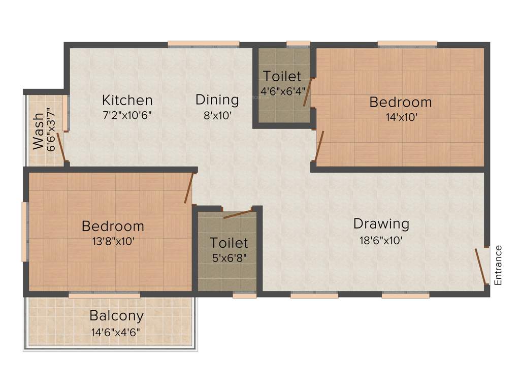 Tetra Green Aspire (2BHK+2T (1,144 sq ft) 1144 sq ft)