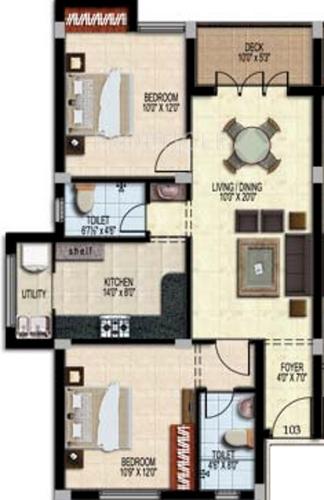 Lakshmi Vijaya Nagar (2BHK+2T (957 sq ft) 957 sq ft)