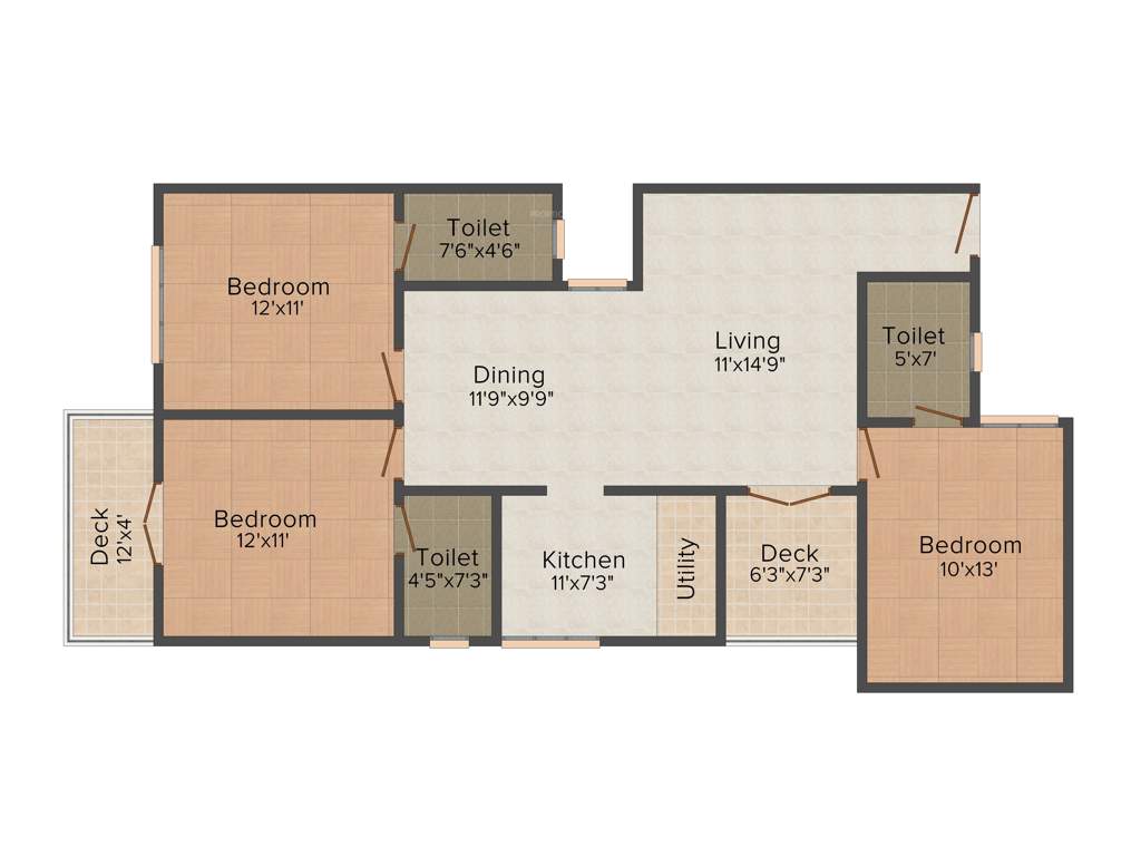 Lakshmi Vijaya Nagar (3BHK+3T (1,354 sq ft) 1354 sq ft)