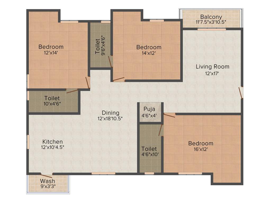 India Srivatsam (3BHK+3T (1,796 sq ft) 1796 sq ft)