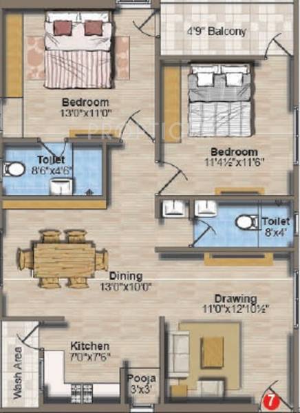 Gamut Creative Abode (2BHK+2T (1,190 sq ft) + Pooja Room 1190 sq ft) Gamut Creative Abode (2BHK+2T (1,190 sq ft) + Pooja Room 1190 sq ft)