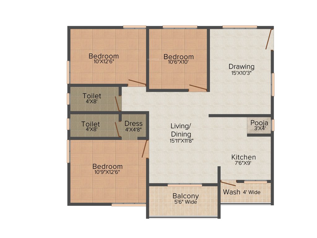 Gamut Creative Abode (3BHK+3T (2,275 sq ft) + Pooja Room 2275 sq ft)