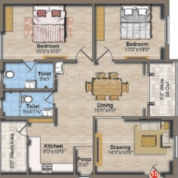 Gamut Creative Abode (2BHK+2T (1,342 sq ft) + Pooja Room 1342 sq ft)
