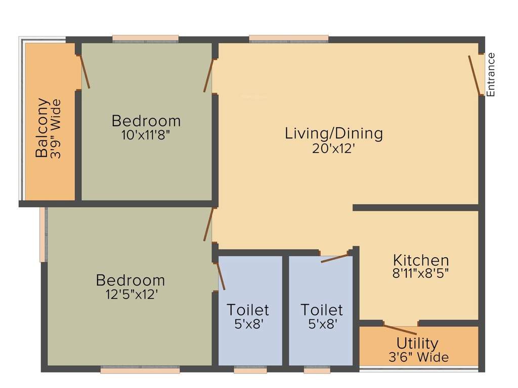 Anuhar Meda Heights (2BHK+2T (1,100 sq ft) 1100 sq ft)
