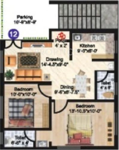 Surya Swarna Kuteer (2BHK+2T (910 sq ft) + Pooja Room 910 sq ft)