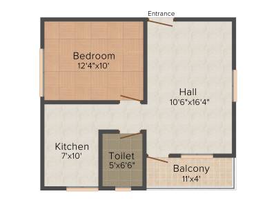 ISR Uttam (1BHK+1T (644 sq ft) 644 sq ft)