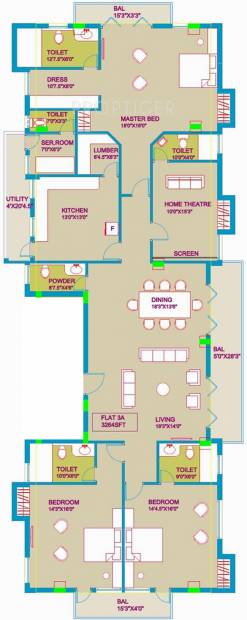 India CSK Villa (3BHK+4T (3,264 sq ft)   Servant Room 3264 sq ft)