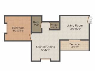 Hamy Flower Residency (1BHK+1T (636 sq ft) 636 sq ft)