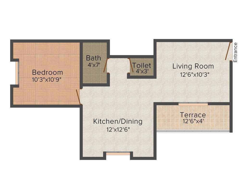 Hamy Flower Residency (1BHK+1T (636 sq ft) 636 sq ft)