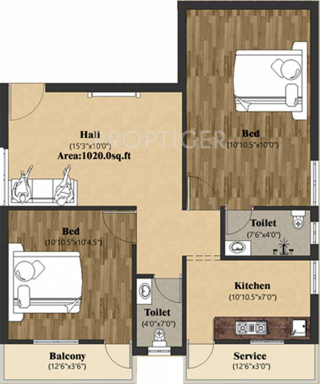 Roshan Rafhan And Rasheed (2BHK+2T (1,020 sq ft) 1020 sq ft)