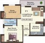 Blue Oak Elite (1BHK+1T (744 sq ft)   Study Room 744 sq ft) Blue Oak Elite (1BHK+1T (744 sq ft)   Study Room 744 sq ft)