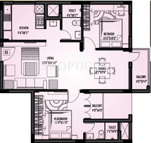 Chirag Ballal Sanil Plaza (2BHK+2T (1,000 sq ft) 1000 sq ft)