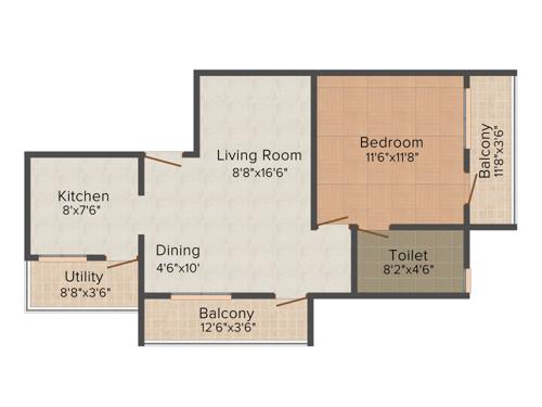 Chirag Ocean Pearl (1BHK+1T (745 sq ft) 745 sq ft)