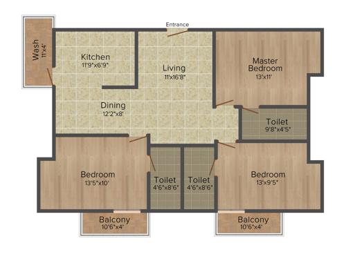 India The Temple Tellurian (3BHK+3T (1,400 sq ft) 1400 sq ft)