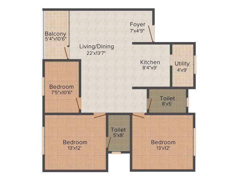 MIMS Residency (3BHK+2T (1,350 sq ft) 1350 sq ft)