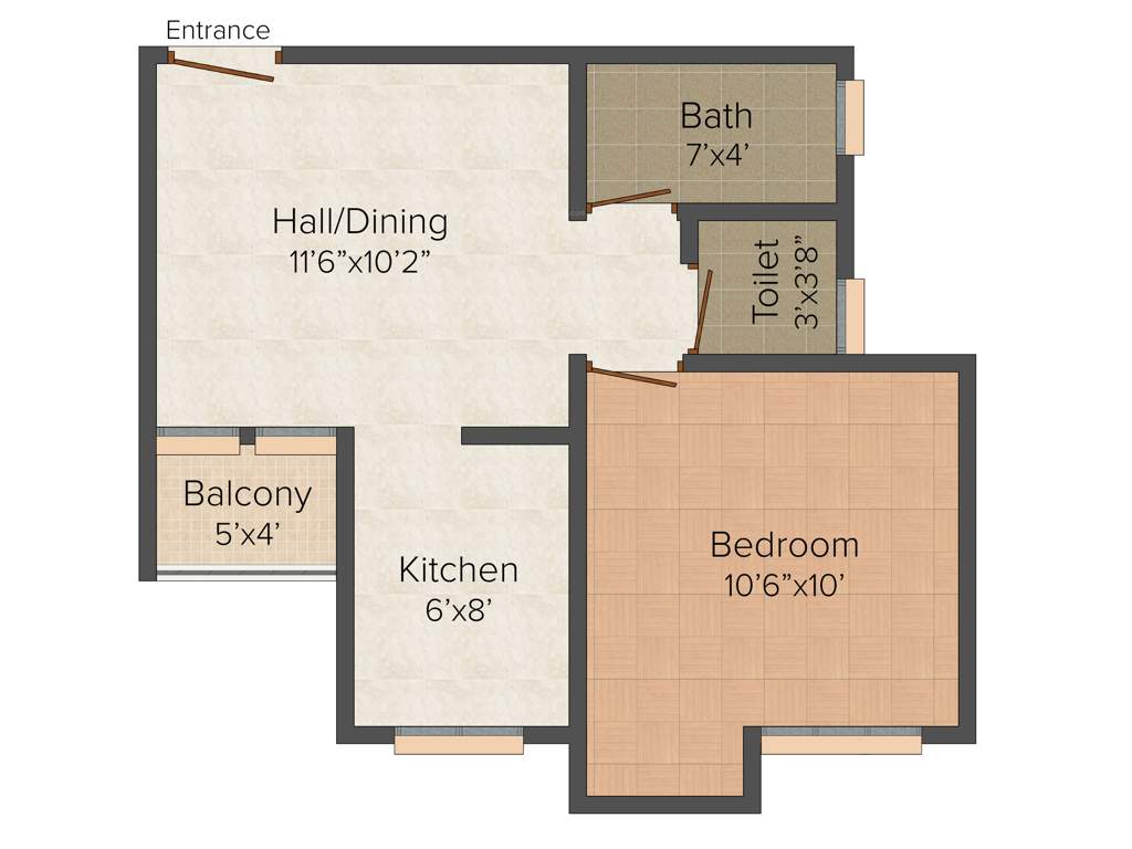 Agrim Vista (1BHK+1T (498 sq ft) 498 sq ft)