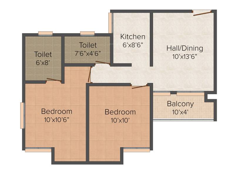 Agrim Vista (2BHK+2T (808 sq ft) 808 sq ft)