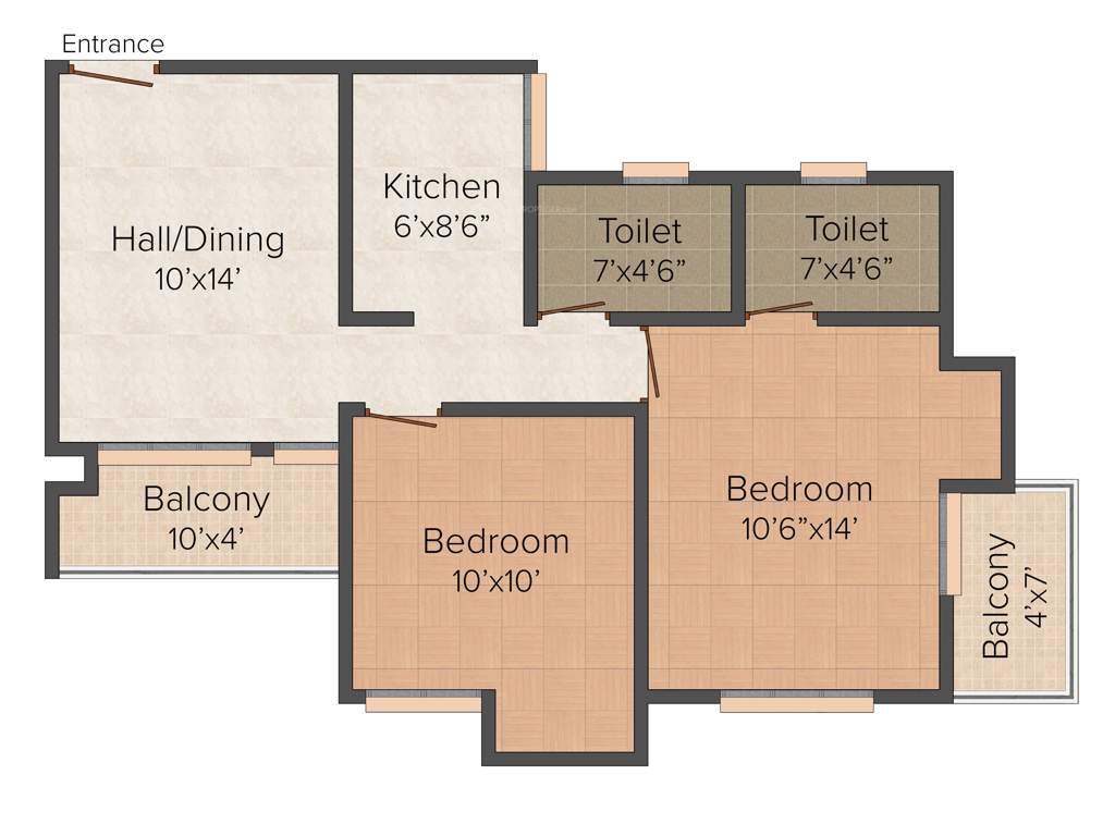 Agrim Vista (2BHK+2T (861 sq ft) 861 sq ft)