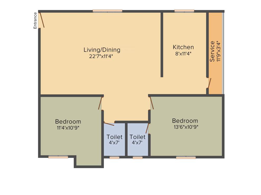 RKN Lakshya Flats (2BHK+2T (1,000 sq ft) 1000 sq ft)