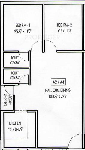 Lakshmi Sri Ranganatha Nagar (2BHK+2T (905 sq ft) 905 sq ft)