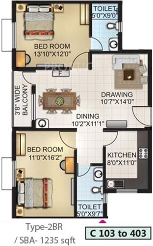 Sri Chakradhar Mansion (2BHK+2T (1,235 sq ft) 1235 sq ft)
